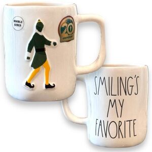 Rae Dunn ELF “SMILING'S MY FAVORITE” 20th Year Anniversary Ceramic Mug - NWOT